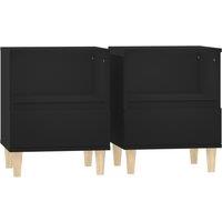 Vidaxl Bedside Cabinets 2 Pcs Black 40X35X50 Cm, Black