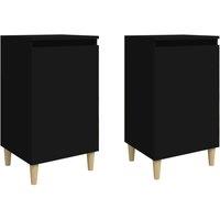 Vidaxl Bedside Cabinets 2 Pcs Black 40X35X70 Cm Engineered Wood, Black
