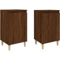Vidaxl Bedside Cabinets 2 Pcs Brown Oak 40X35X70 Cm Engineered Wood, Brown