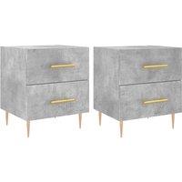 Vidaxl Bedside Cabinets 2 Pcs Concrete Grey 40X35X47.5 Cm Engineered Wood, Grey