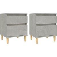 Vidaxl Bedside Cabinets 2 Pcs Concrete Grey 40X35X50 Cm, Grey