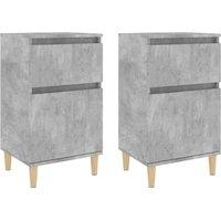Vidaxl Bedside Cabinets 2 Pcs Concrete Grey 40X35X70 Cm, Grey