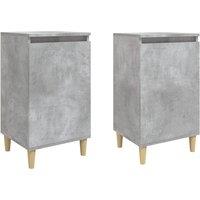 Vidaxl Bedside Cabinets 2 Pcs Concrete Grey 40X35X70 Cm Engineered Wood, Grey