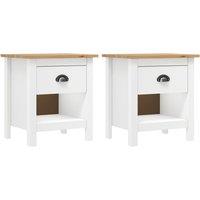 Vidaxl Bedside Cabinets 2 Pcs Hill 46X35X49.5 Cm Solid Pine Wood, White
