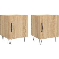 Vidaxl Bedside Cabinets 2 Pcs Sonoma Oak 40X40X50 Cm Engineered Wood, Brown