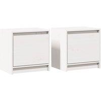 vidaXL Bedside Cabinets 2 pcs White 40x30.5x40 cm Solid Pinewood, White