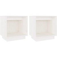 Vidaxl Bedside Cabinets 2 Pcs White 40X30X40 Cm Solid Wood Pine, White