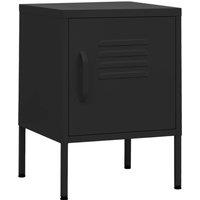 Vidaxl Nightstand Black 35X35X51 Cm Steel, Black
