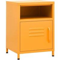 Vidaxl Nightstand Mustard Yellow 35X35X51 Cm Steel, Yellow