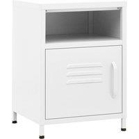Vidaxl Nightstand White 35X35X51 Cm Steel, White