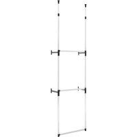 Vidaxl Telescopic Wardrobe System With Rods Aluminium, Silver