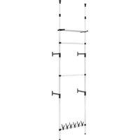 Vidaxl Telescopic Wardrobe System With Rods And Shelf Aluminium, Silver