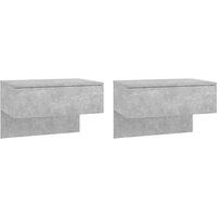 Vidaxl Wall-mounted Bedside Cabinets 2 Pcs Concrete Grey, Grey