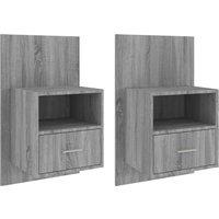 Vidaxl Wall-mounted Bedside Cabinets 2 Pcs Grey Sonoma, Grey