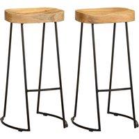 vidaXL Bar Stools 2 pcs Solid Mango Wood