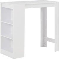 Vidaxl Bar Table With Shelf White 110X50X103 Cm, White