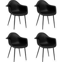 Vidaxl Dining Chairs 4 Pcs Black Pp, Black