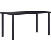 Vidaxl Dining Table Black 140X70X75 Cm Tempered Glass, Black