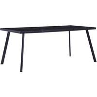Vidaxl Dining Table Black 160X80X75 Cm Tempered Glass, Black