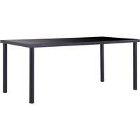 Vidaxl Dining Table Black 180X90X75 Cm Tempered Glass, Black
