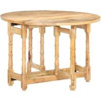 Vidaxl Dining Table Round 110X76 Cm Solid Mango Wood, Brown