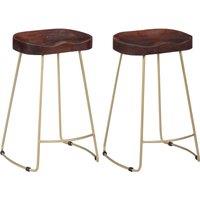 vidaXL Gavin Bar Stools 2 pcs Solid Mango Wood, Brown