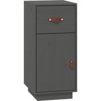 Vidaxl Sideboard Grey 34X40X75 Cm Solid Wood Pine, Grey