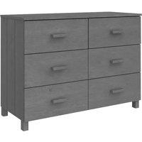 Vidaxl Sideboard Hamar Dark Grey 113X40X80 Cm Solid Wood Pine, Grey