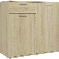 Vidaxl Sideboard Sonoma Oak 80X36X75 Cm Engineered Wood, Brown