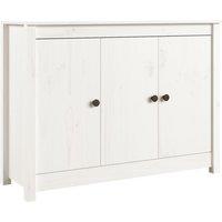 Vidaxl Sideboard White 100X35X74 Cm Solid Wood Pine, White