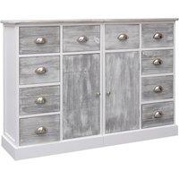Vidaxl Sideboard With 10 Drawers Grey 113X30X79 Cm Wood, Grey