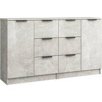 Vidaxl Sideboards 2 Pcs Concrete Grey 60X30X70 Cm Engineered Wood, Grey