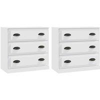 Vidaxl Sideboards 2 Pcs White Engineered Wood, White