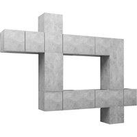 Vidaxl 10 Piece Tv Cabinet Set Concrete Grey Engineered Wood, Grey