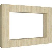 Vidaxl 8 Piece Tv Cabinet Set Sonoma Oak Engineered Wood, Brown