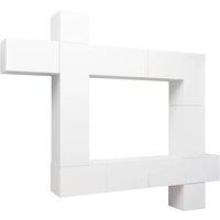 Vidaxl 9 Piece Tv Cabinet Set White Engineered Wood, White