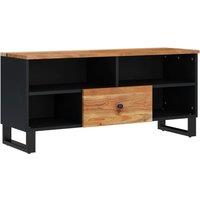 Vidaxl Tv Cabinet 100X33X46 Cm Solid Wood Acacia&engineered Wood, Brown
