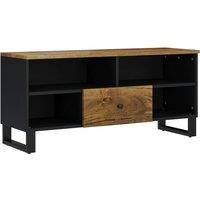 Vidaxl Tv Cabinet 100X33X46 Cm Solid Wood Mango&engineered Wood, Brown