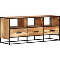 Vidaxl Tv Cabinet 110X30X45 Cm Solid Acacia Wood, Brown