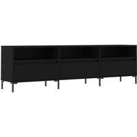 Vidaxl Tv Cabinet Black 150X30X44.5 Cm Engineered Wood, Black