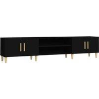 Vidaxl Tv Cabinet Black 180X31.5X40 Cm Engineered Wood, Black