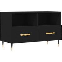 Vidaxl Tv Cabinet Black 80X36X50 Cm Engineered Wood, Black