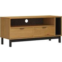 Vidaxl Tv Cabinet Flam 110X40X50 Cm Solid Wood Pine, Brown
