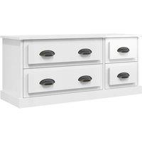 Vidaxl Tv Cabinet High Gloss White 100X35.5X45 Cm Engineered Wood, White
