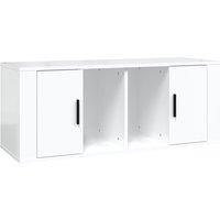 Vidaxl Tv Cabinet High Gloss White 100X35X40 Cm Engineered Wood, White