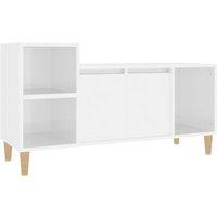 Vidaxl Tv Cabinet High Gloss White 100X35X55 Cm Engineered Wood, White