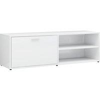Vidaxl Tv Cabinet High Gloss White 120X34X37 Cm Engineered Wood, White