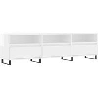 Vidaxl Tv Cabinet High Gloss White 150X30X44.5 Cm Engineered Wood, White