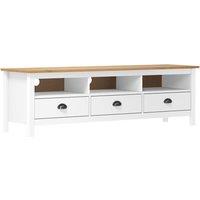 Vidaxl Tv Cabinet Hill White 158X40X47 Cm Solid Pine Wood, White