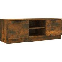 Vidaxl Tv Cabinet Smoked Oak 102X35X36.5 Cm Engineered Wood, Brown